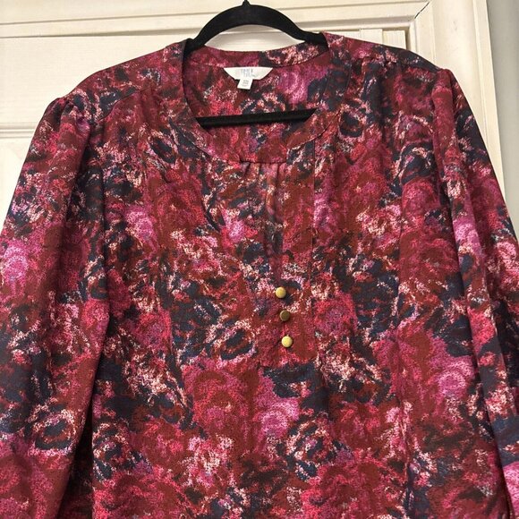 Time & Tru Womens Summer Floral Dress Tiered Balloon Long Sleeve Size XXL 20 - Picture 8 of 11